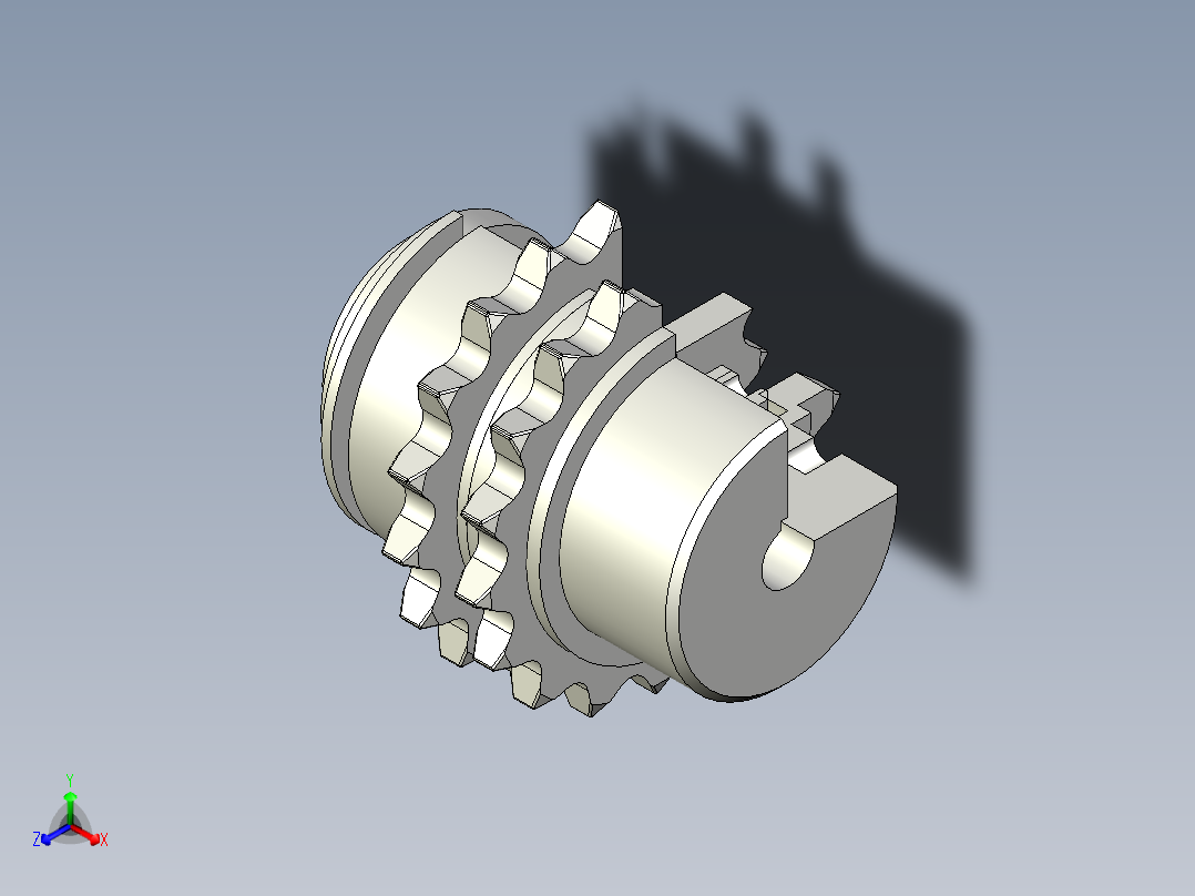 nventor 链轮传动轴正等轴测图