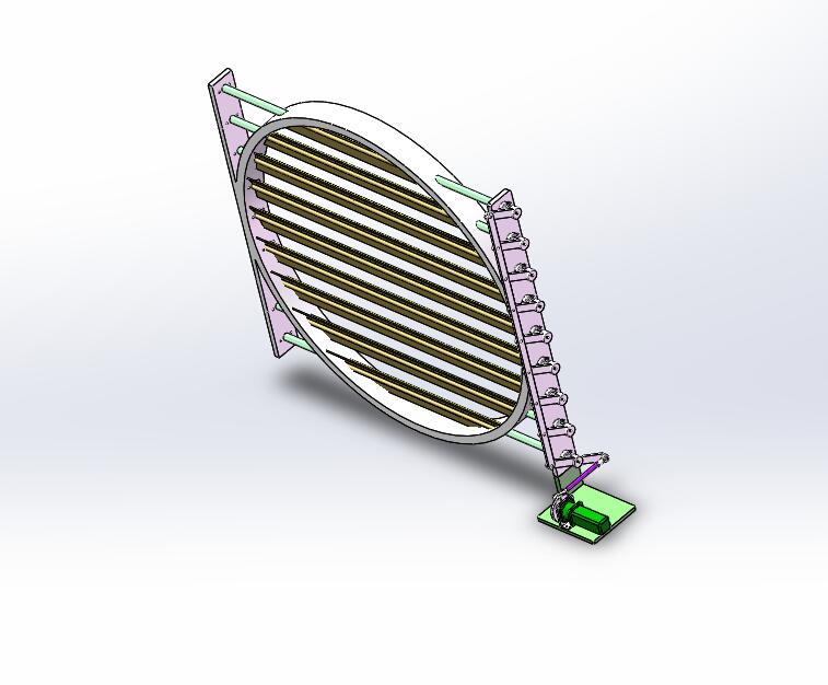Q005-3000m3风机系统风门控制设备设计【三维SolidWorks】