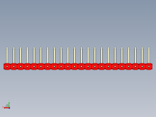 彩色公排针 100mil 2.54mm 系列-DS1022_red_22p_100mil_TypeU_rev1.0后视缩略图