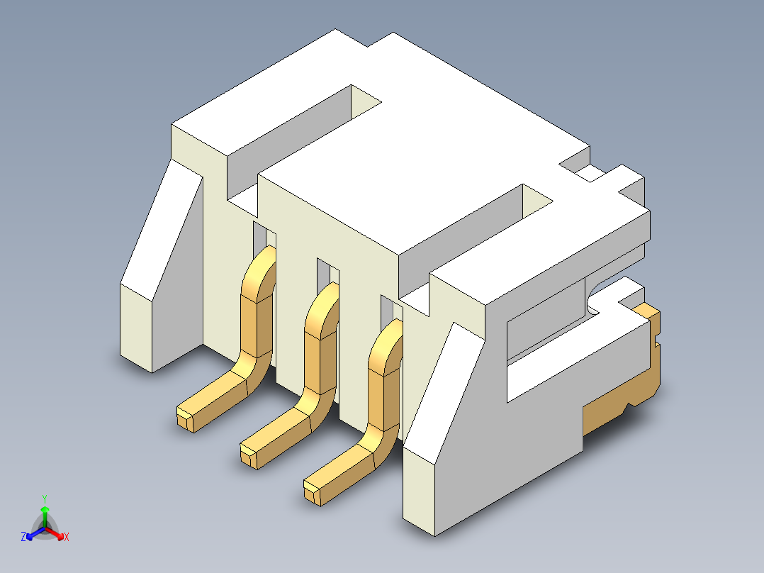 JST-S3B-PH-SM4-TB正等轴测图