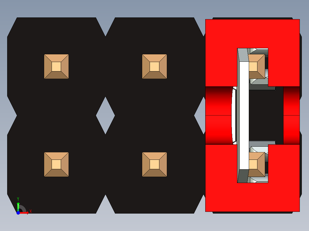 带跳线的排针-pinheader 2x3 and 1r jumper前视图