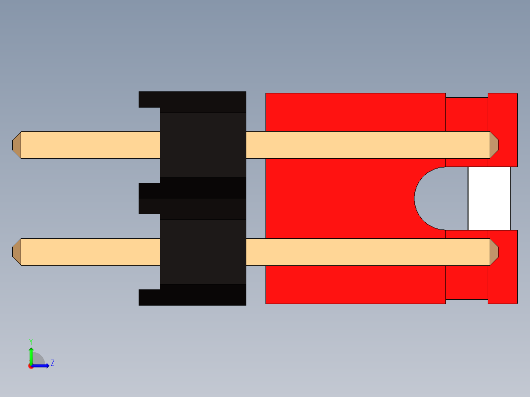 带跳线的排针-pinheader 2x3 and 1r jumper左视图