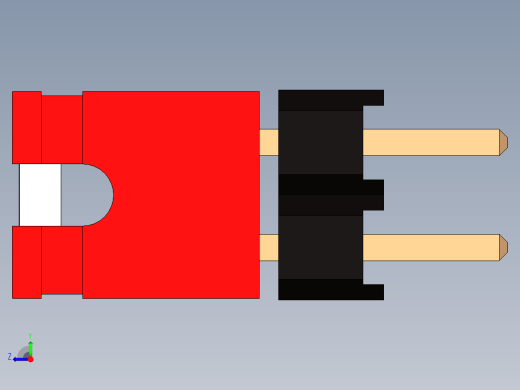 带跳线的排针-pinheader 2x3 and 1r jumper右视缩略图
