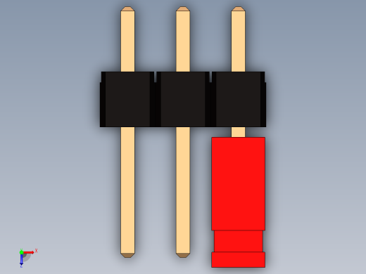 带跳线的排针-pinheader 2x3 and 1r jumper俯视缩略图