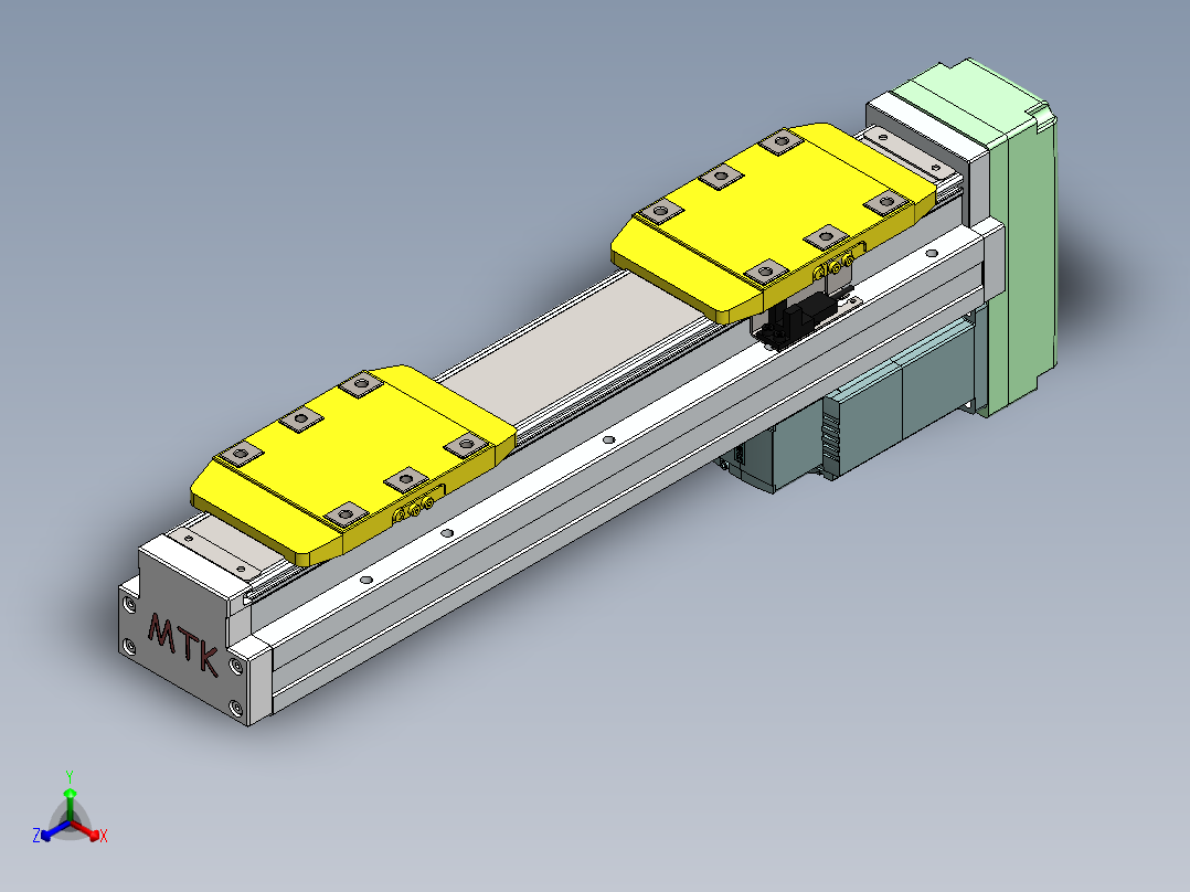 GTH内嵌丝杆全封闭GTH8S-BM-400W正等轴测图
