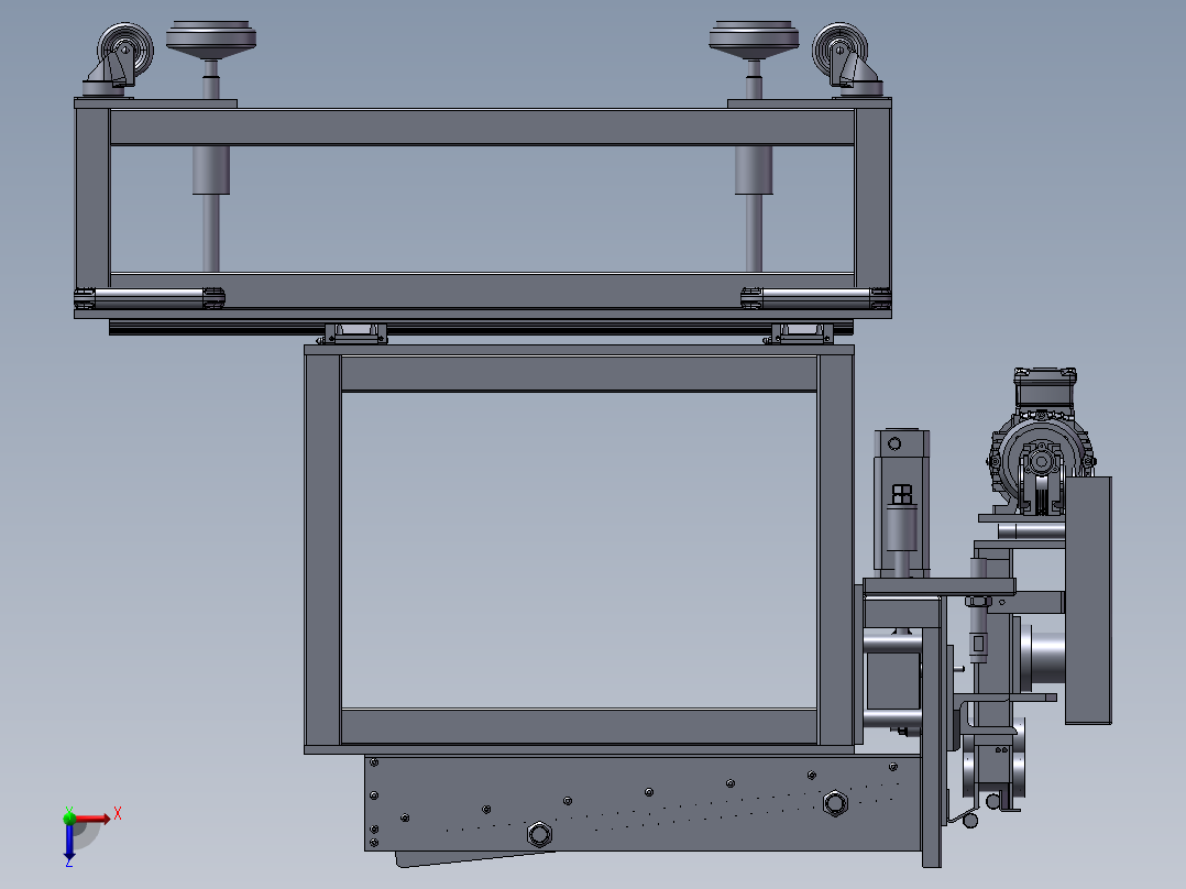 圆管上料机俯视图