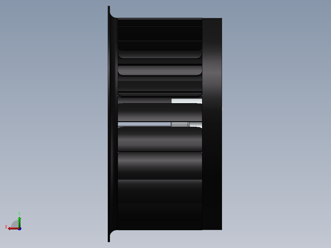 离心风轮后视图