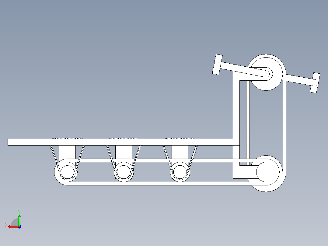 背部按摩健身器材三维后视图