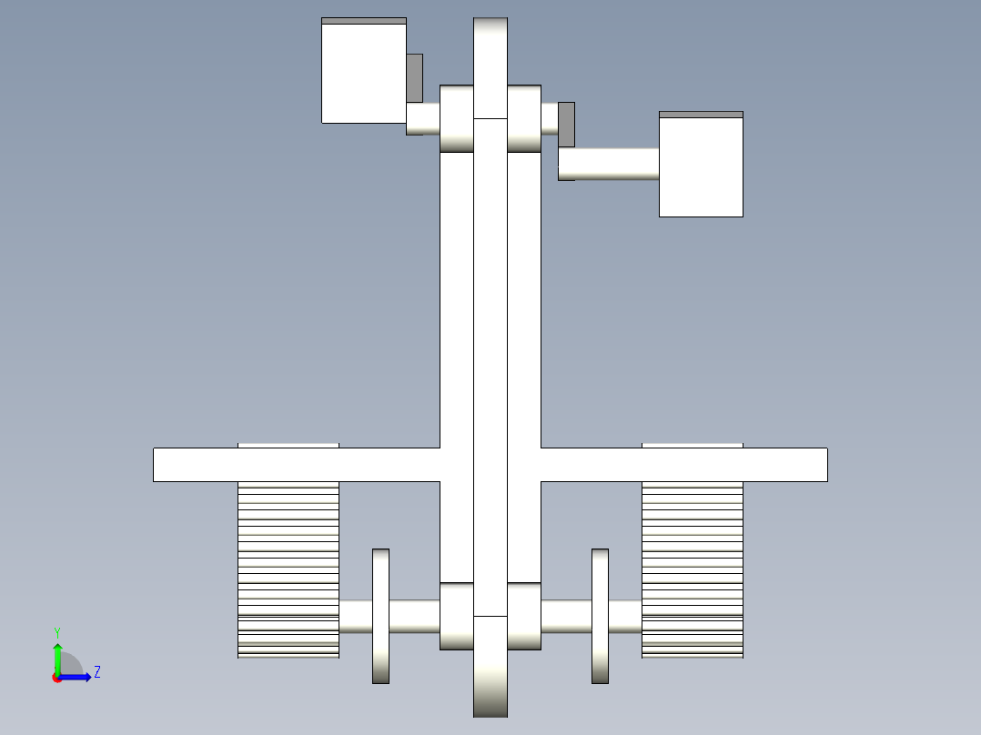 背部按摩健身器材三维左视图
