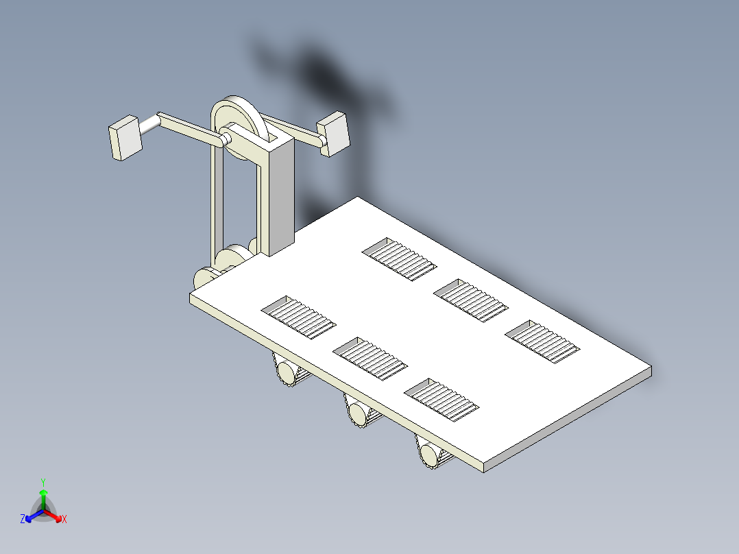 背部按摩健身器材三维正等轴测图