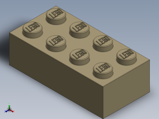 乐高套装 4421基本积木-4114319 - 3001 Tan Brick 2 x 4.SLDPRT