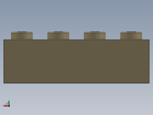 乐高套装 4421基本积木-4114319 - 3001 Tan Brick 2 x 4.SLDPRT后视缩略图