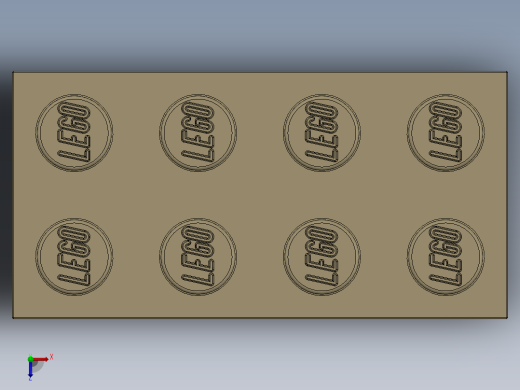 乐高套装 4421基本积木-4114319 - 3001 Tan Brick 2 x 4.SLDPRT俯视缩略图