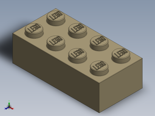 乐高套装 4421基本积木-4114319 - 3001 Tan Brick 2 x 4.SLDPRT正等轴测缩略图