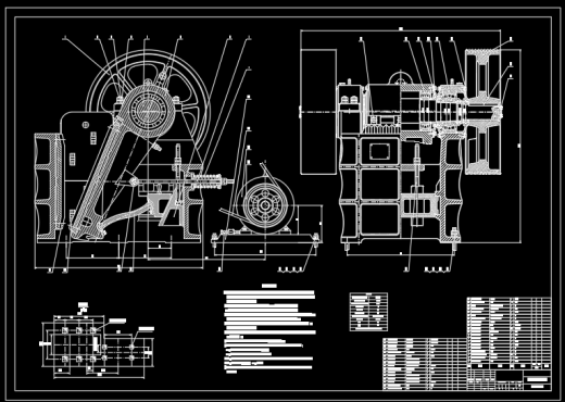 颚式破碎机CAD装配图和零件图缩略图