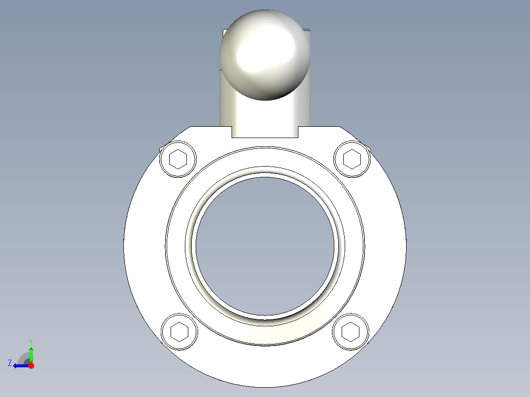 手动蝶阀右视图