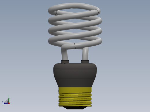 普通螺旋式白炽灯三维建模图纸 solidworks设计右视缩略图