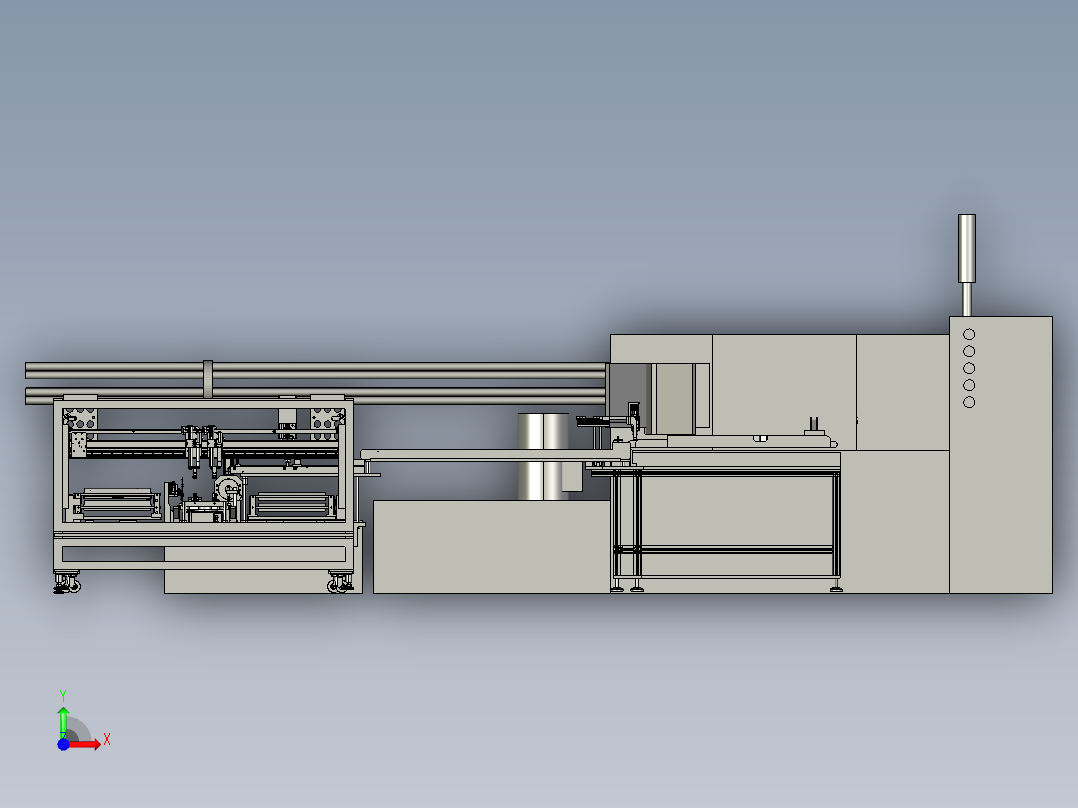 走心机自动化step前视图