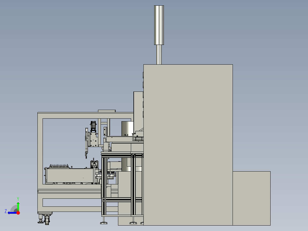 走心机自动化step右视图