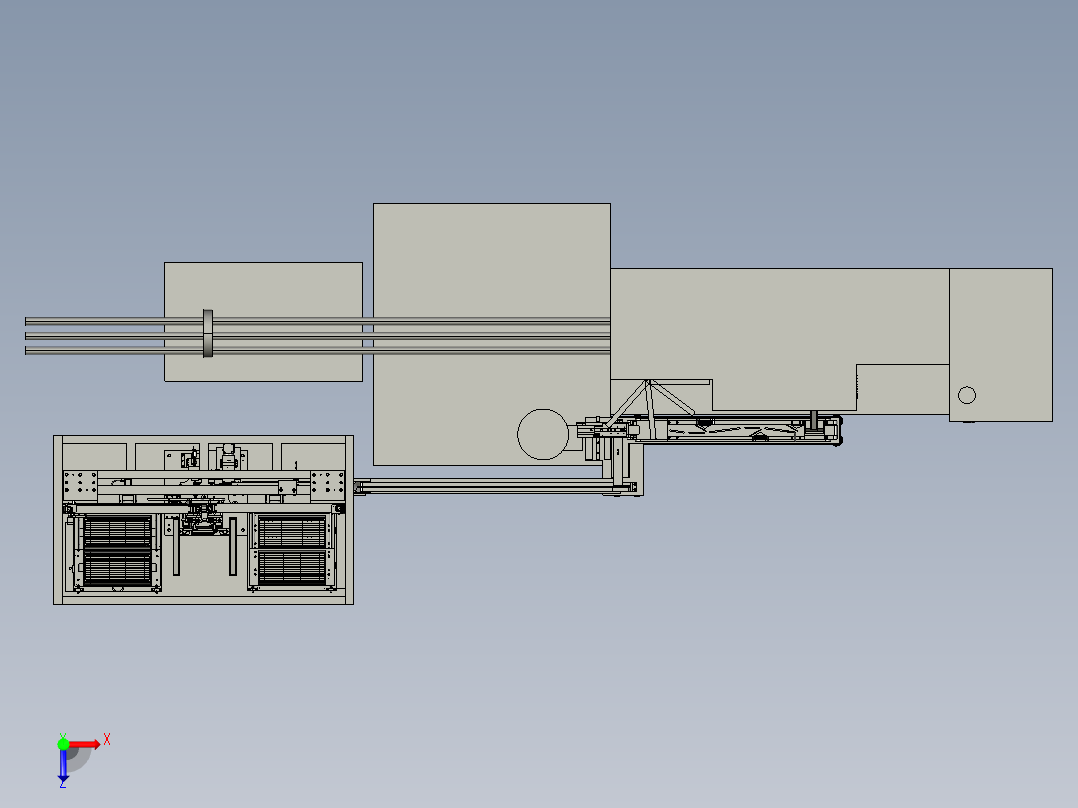 走心机自动化step俯视图