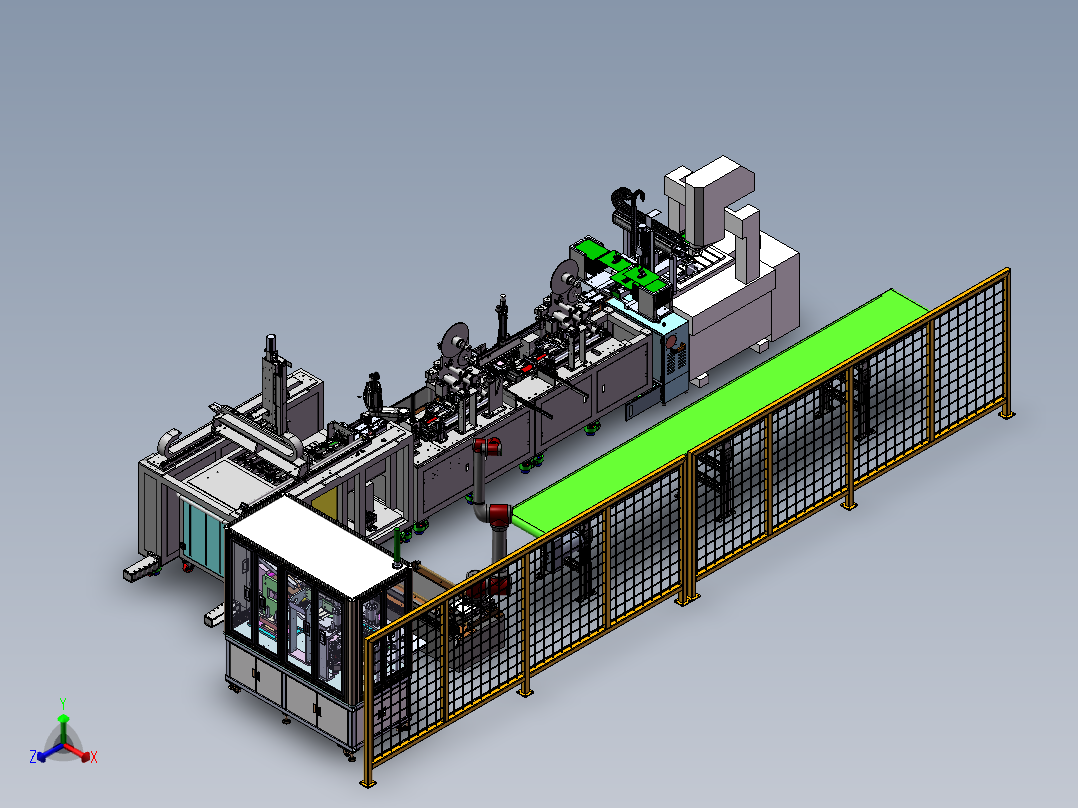 全自动手机贴膜生产线sw20正等轴测图