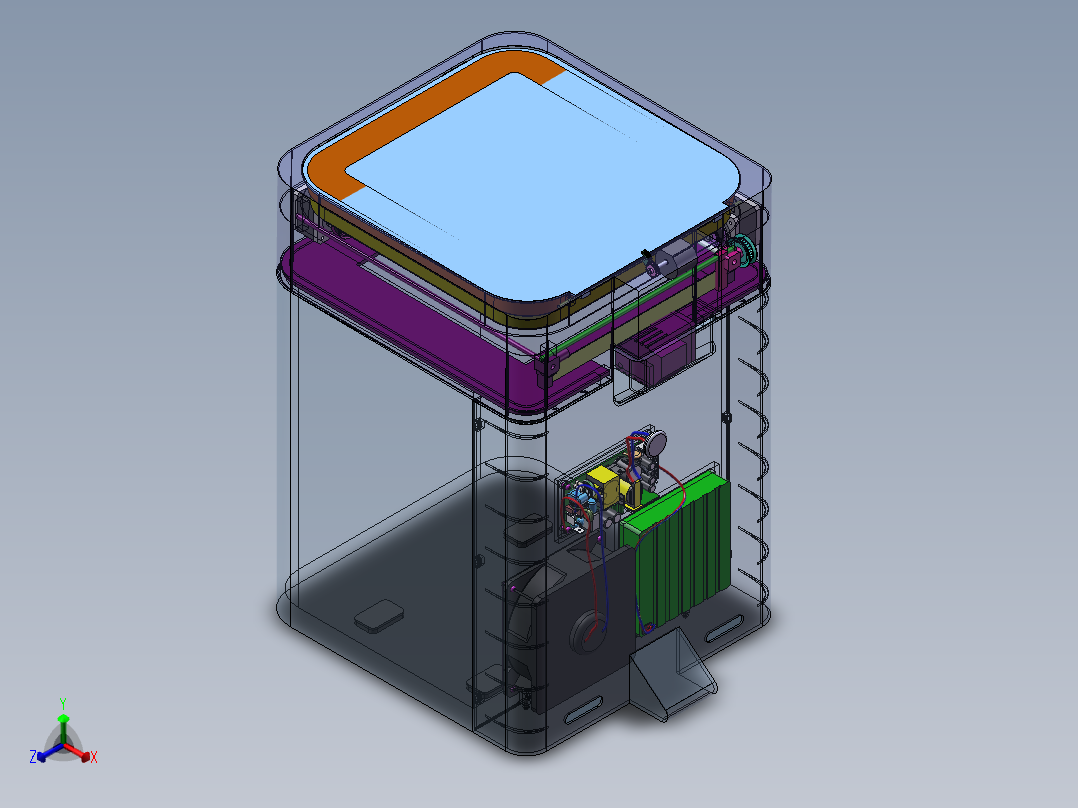 智能垃圾箱正等轴测图