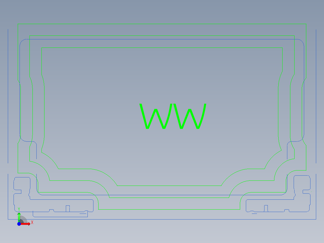 铝板开粗程序模型前视图