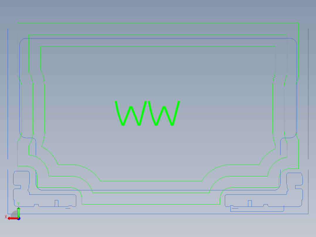铝板开粗程序模型后视图