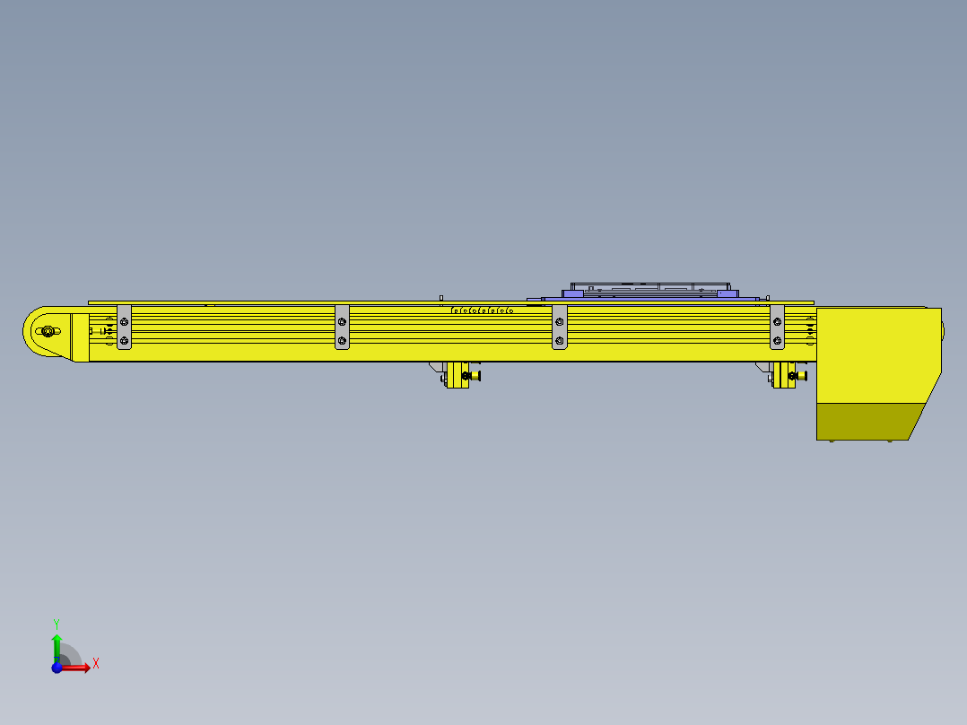 防止托盘传送反向移动机构前视图