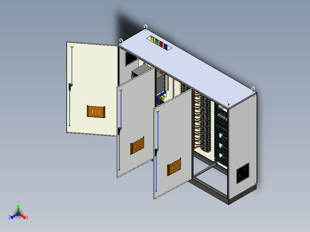 三柜组装万能断路器630A竖装plc控制柜 55331