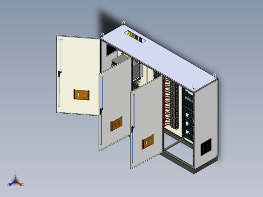三柜组装万能断路器630A竖装plc控制柜 55331