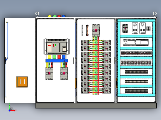 三柜组装万能断路器630A竖装plc控制柜 55331前视缩略图