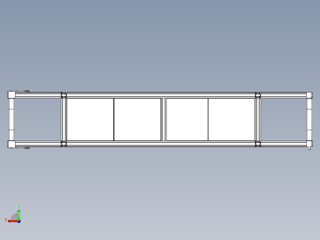 传输带框架后视图
