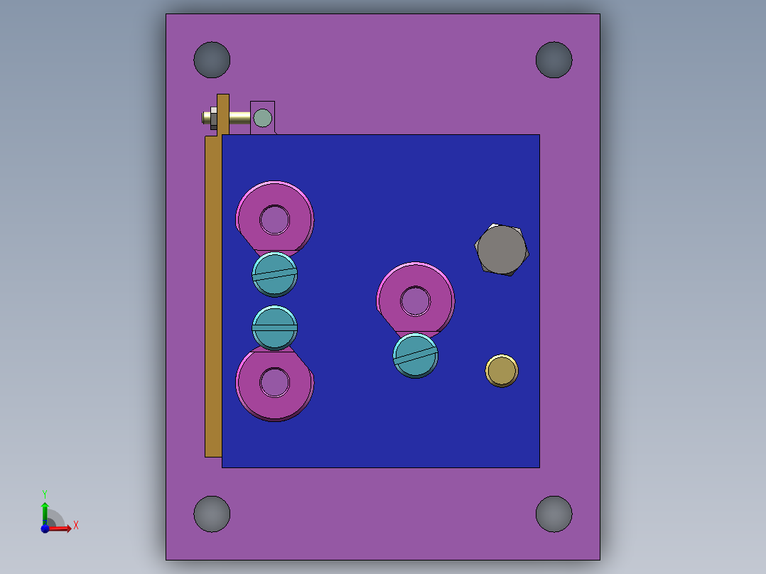 滤油器体工艺及钻3-φ9夹具设计【含三维solidworks】前视图