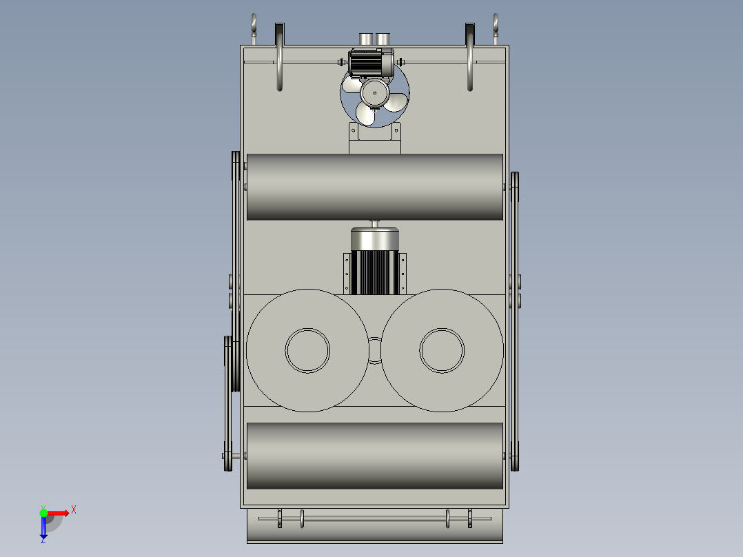 建筑物外墙玻璃清洗机俯视图
