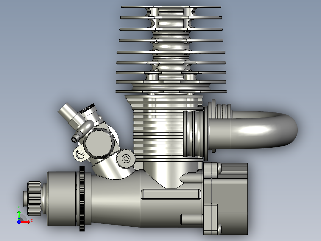 燃油后排式手拉引擎前视图