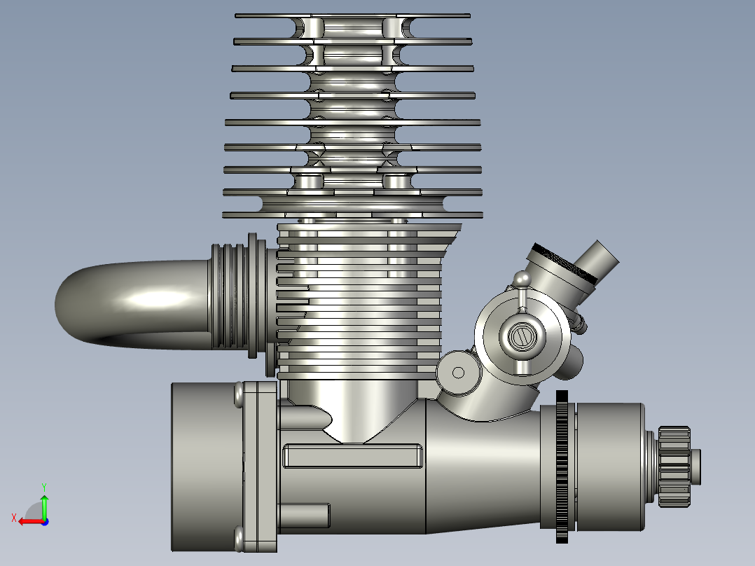燃油后排式手拉引擎后视图