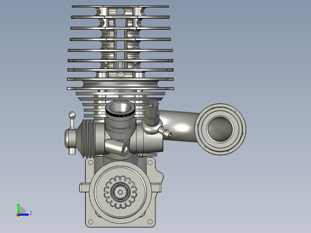 燃油后排式手拉引擎左视图