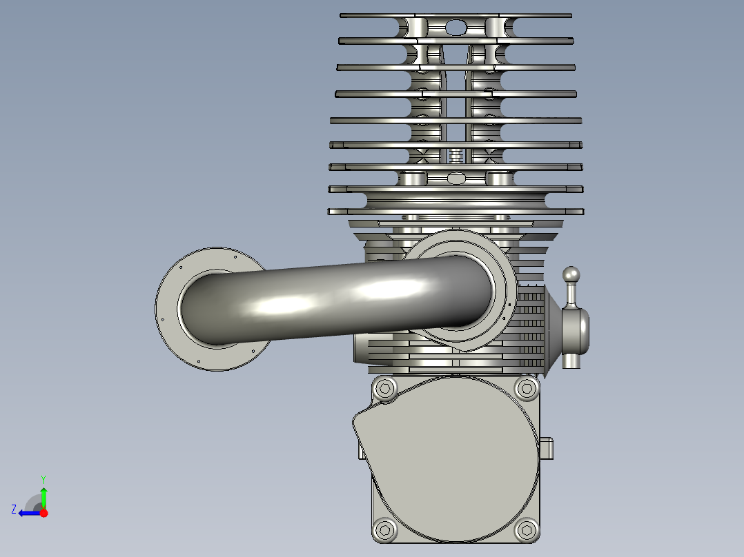 燃油后排式手拉引擎右视图