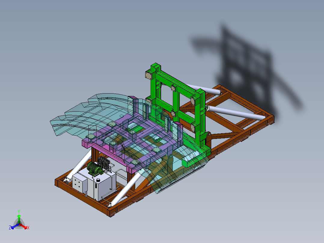90度翻转台正等轴测图