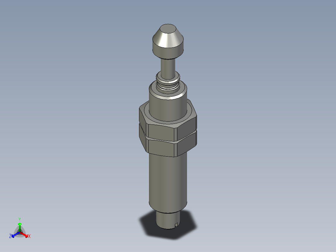 油压缓冲器亚德客ACA0806-1正等轴测图