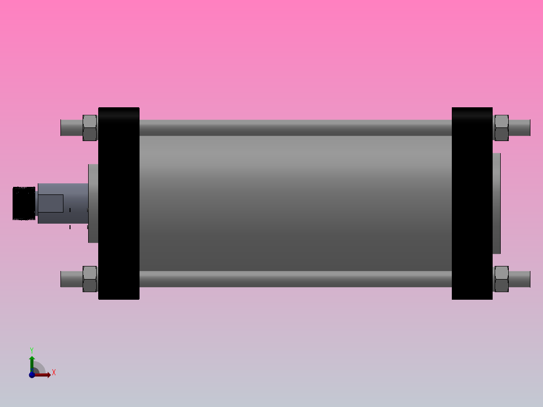QGB系列标准气缸[QGA160X200]右视图