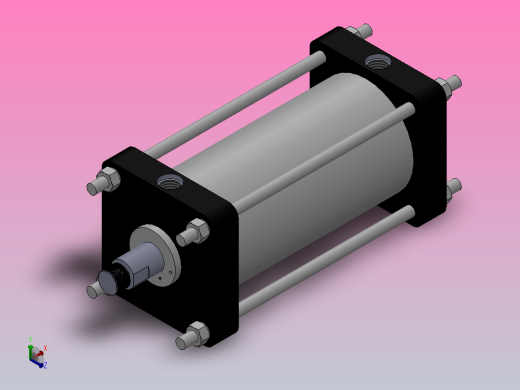 QGB系列标准气缸[QGA160X200]正等轴测缩略图