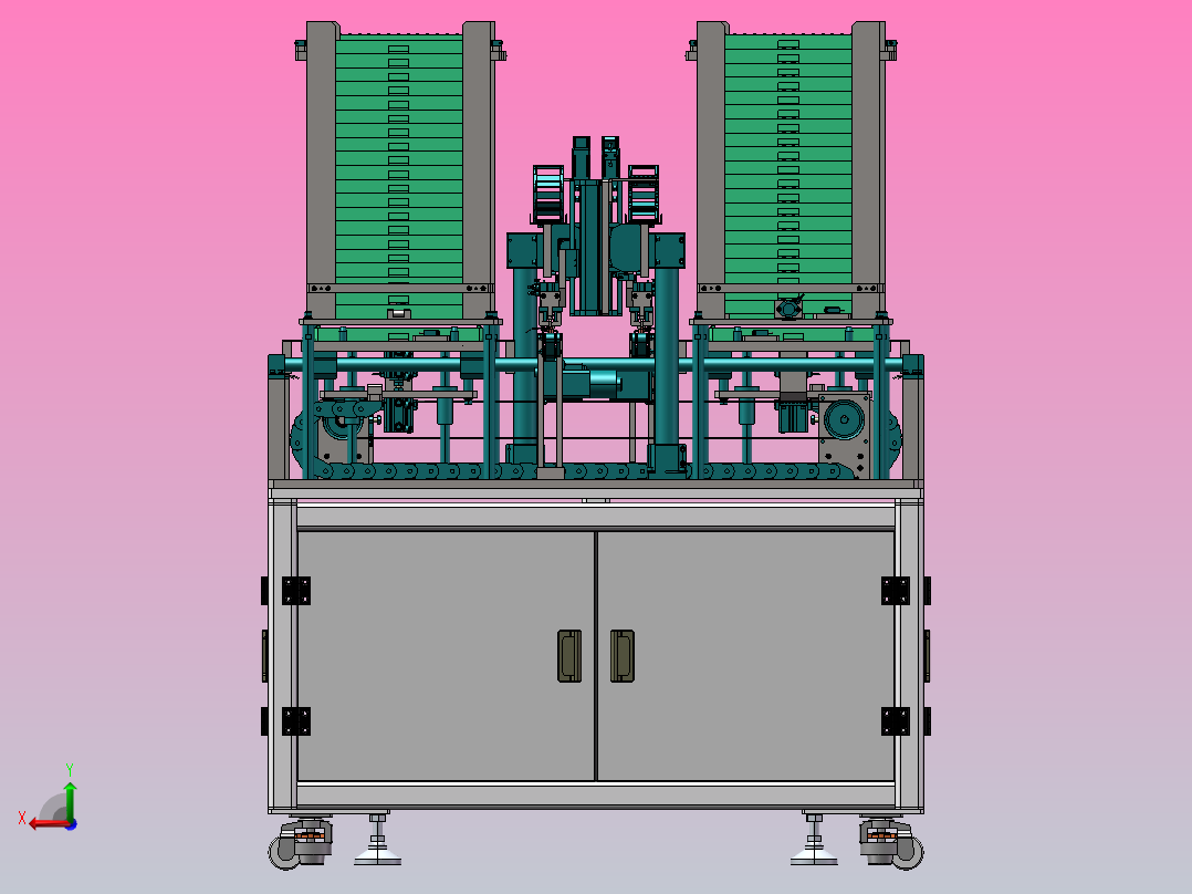 双工位料自动下料设备主视图