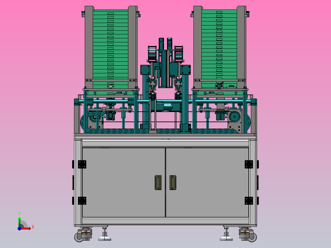 双工位料自动下料设备前视图