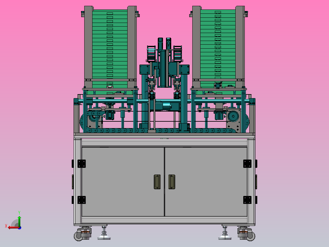 双工位料自动下料设备后视图