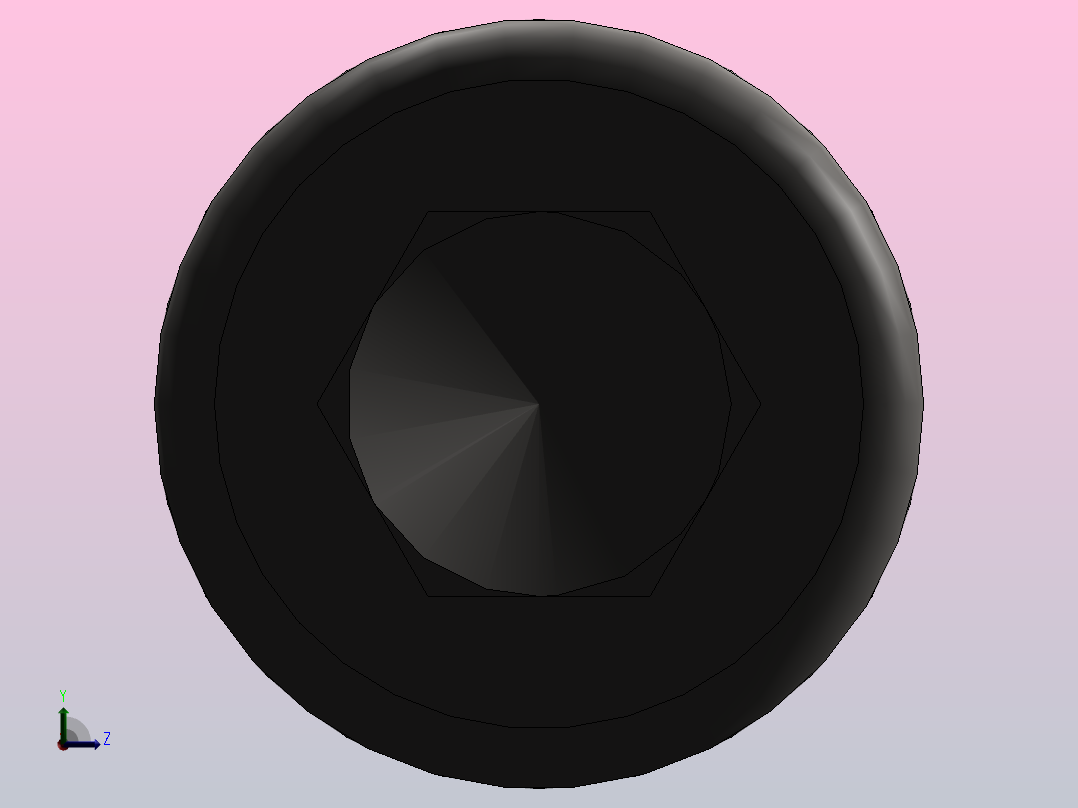 内六角圆柱头螺钉M10×20前视图