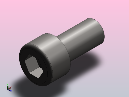 内六角圆柱头螺钉M10×20正等轴测缩略图