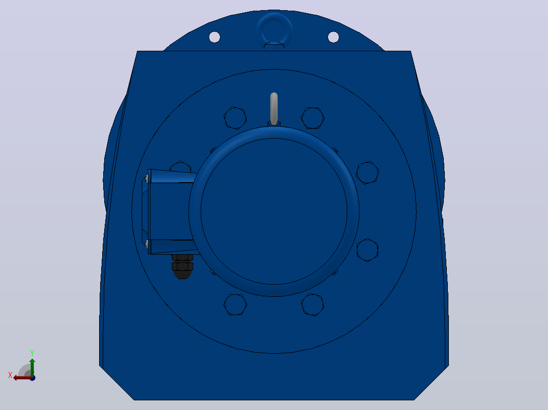 RF167法兰轴伸式安装斜齿轮减速机RF167-Y11-4P-160M-M1-0°-Φ660后视图