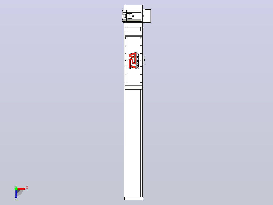 伺服电机集成皮带传动直线执行器TPA-OCB-120-224-L550-LU-P75-N3俯视图